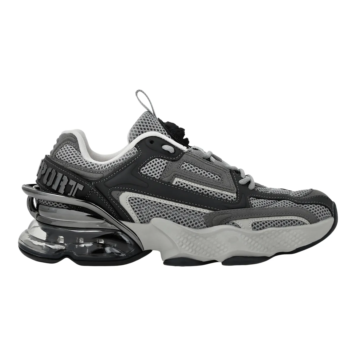 Grauer, sportlicher Low-Top-Fashion-Sneaker