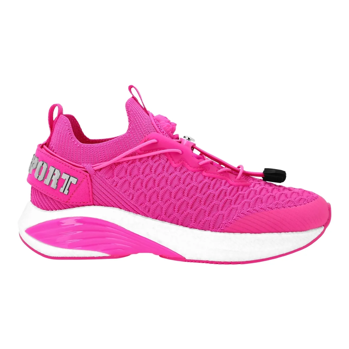 Pinkfarbene Lauf-Sneaker aus Strick
