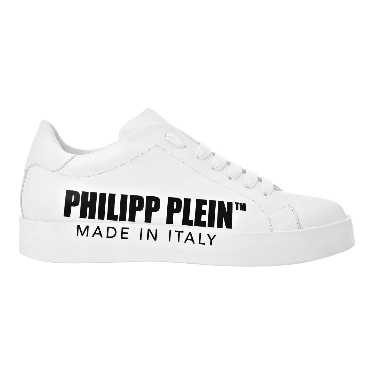 Weiße Leder Low-Top Sneakers