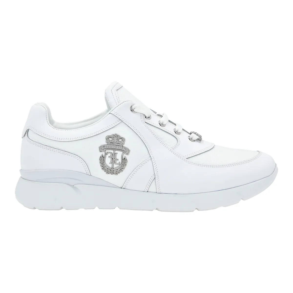 Wappen Leder Low-Top Runner Sneaker