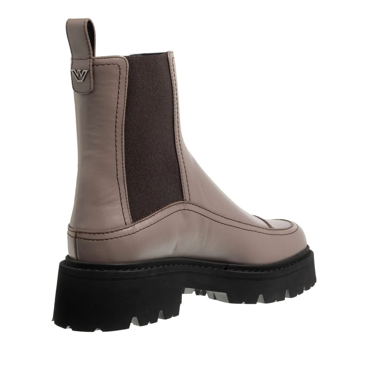 Taupefarbene Chelsea Boots aus Leder