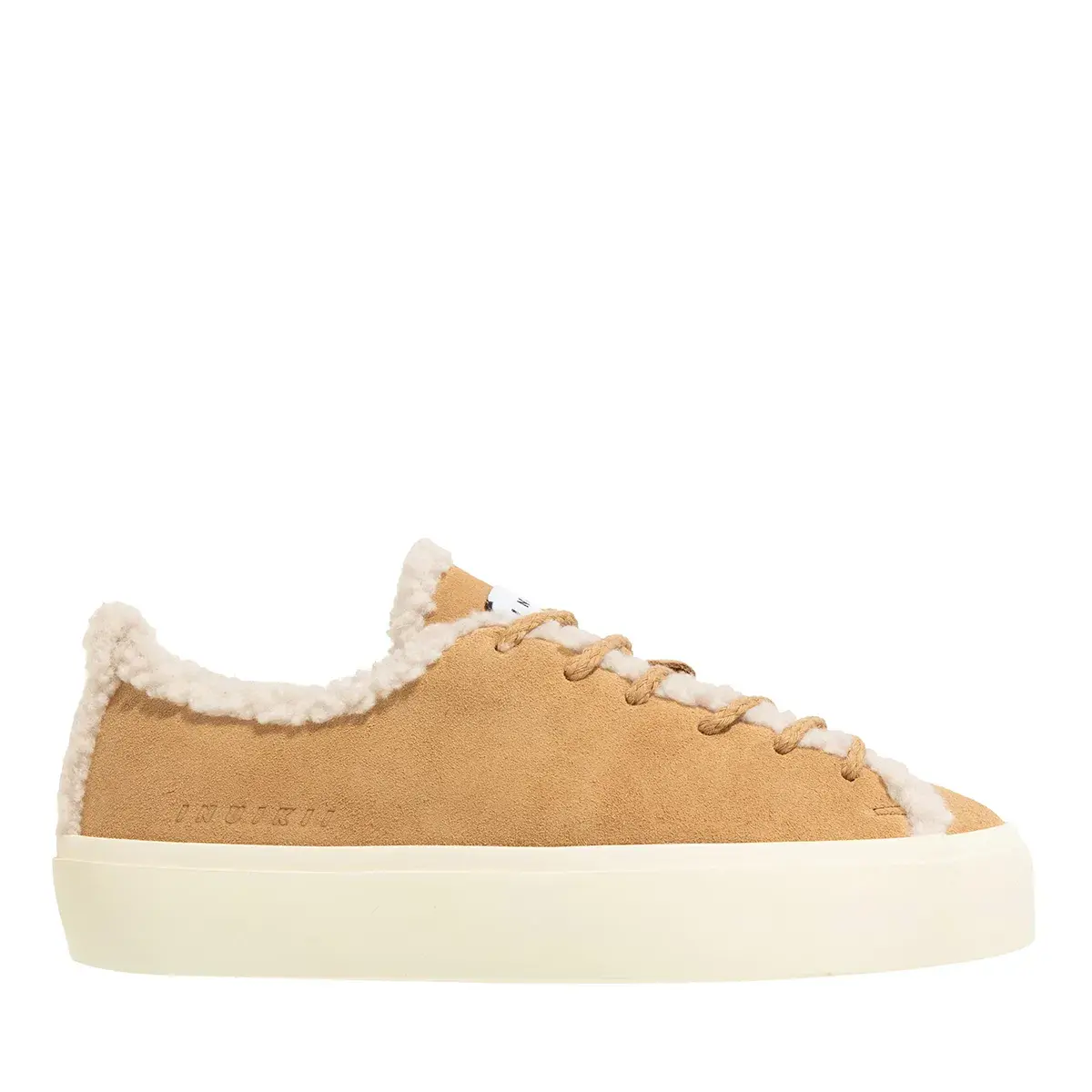 Sneaker aus Wildleder mit Shearling-Besatz