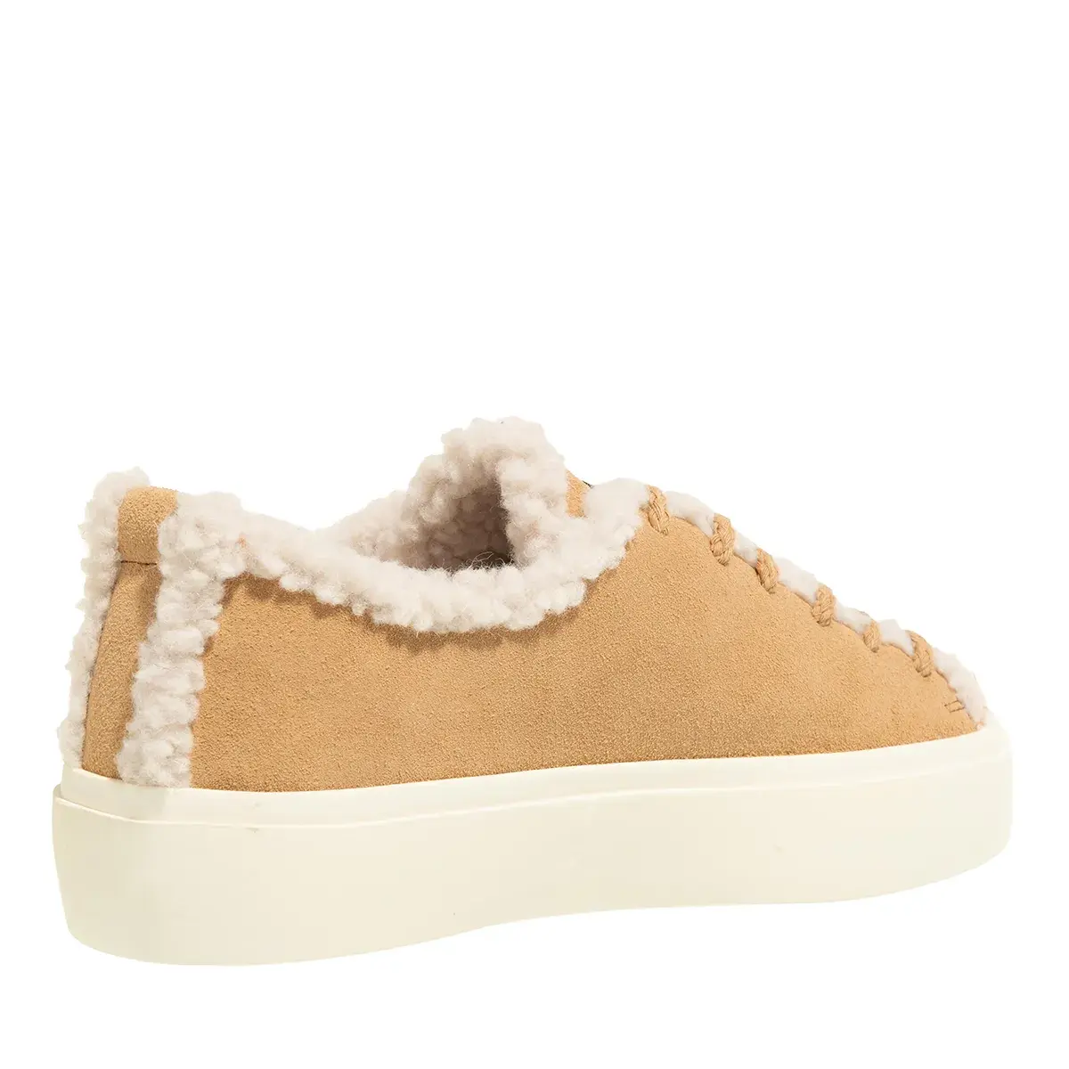 Sneaker aus Wildleder mit Shearling-Besatz