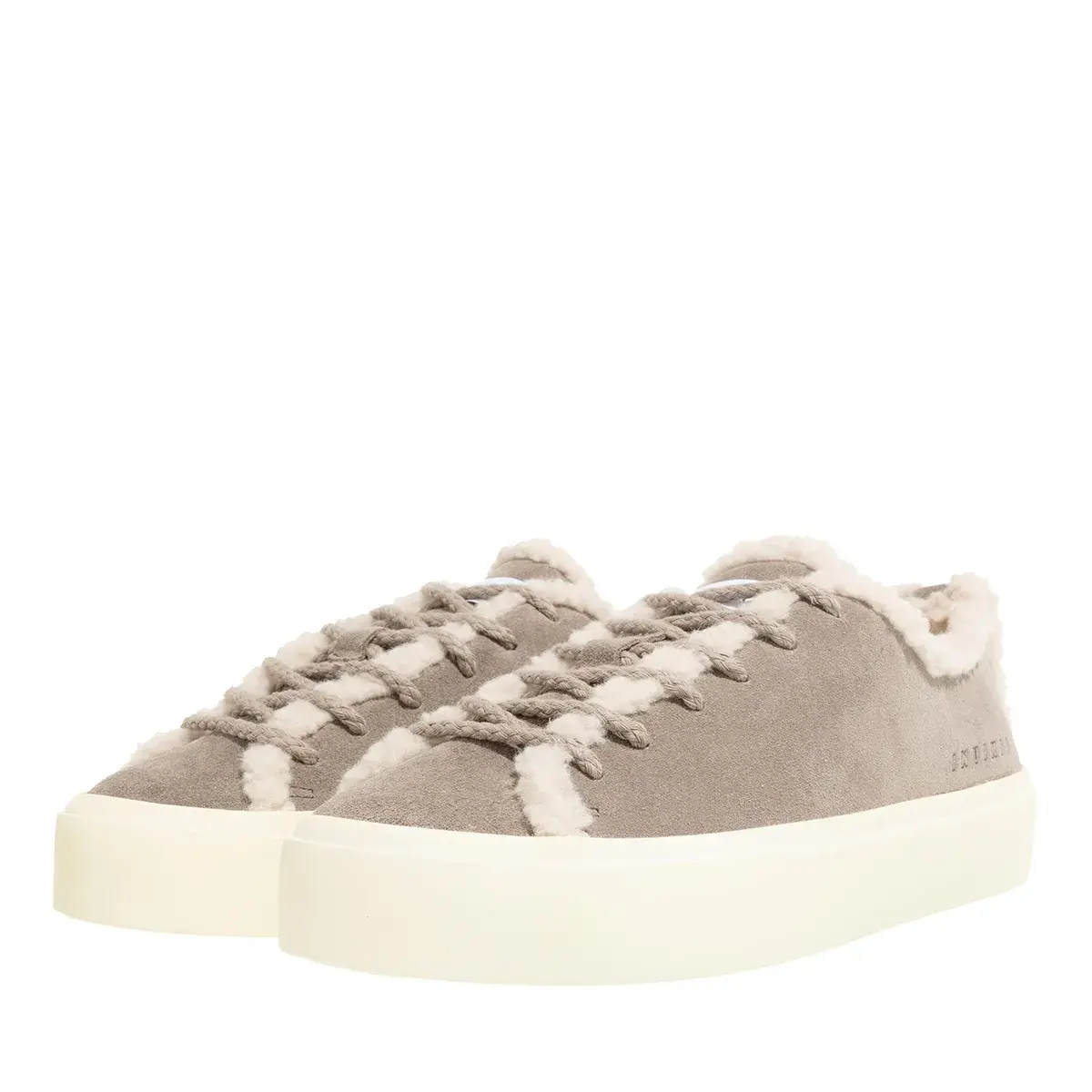 Plateau-Sneakers mit Shearling-Besatz