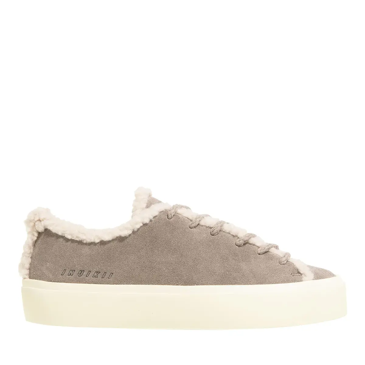 Plateau-Sneakers mit Shearling-Besatz