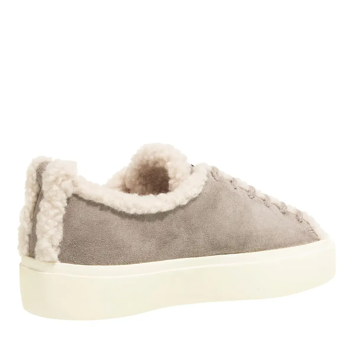 Plateau-Sneakers mit Shearling-Besatz