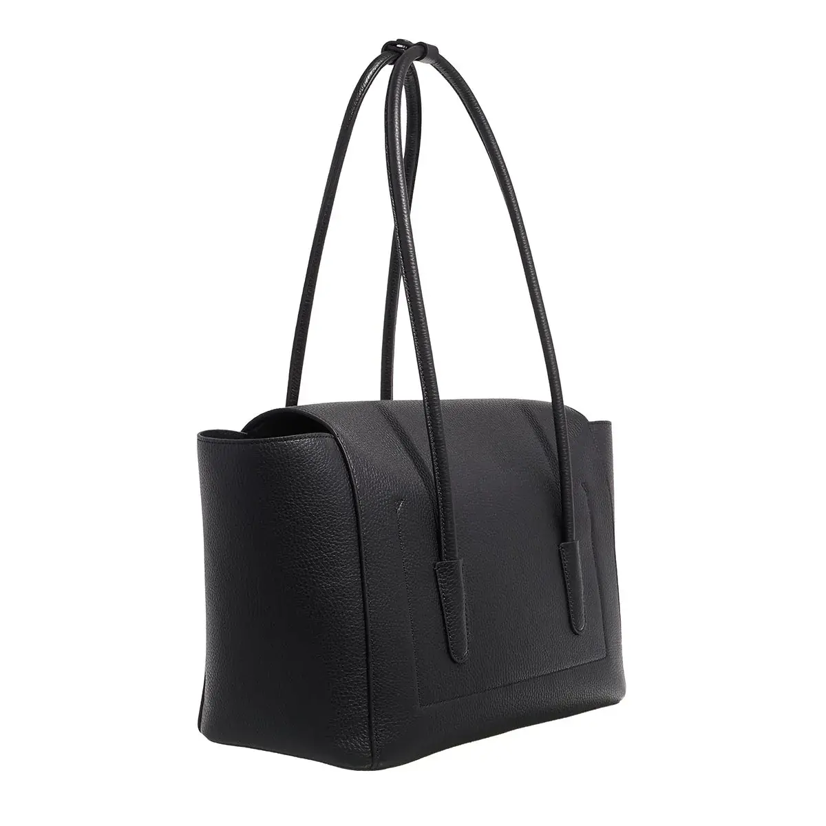Strukturierte Leder-Tote Bag mit Drehverschluss