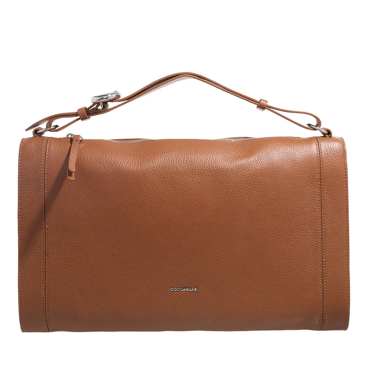 Strukturierte Ledertasche mit Griff
