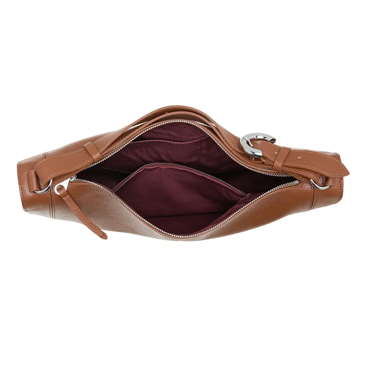 Strukturierte Ledertasche mit Griff