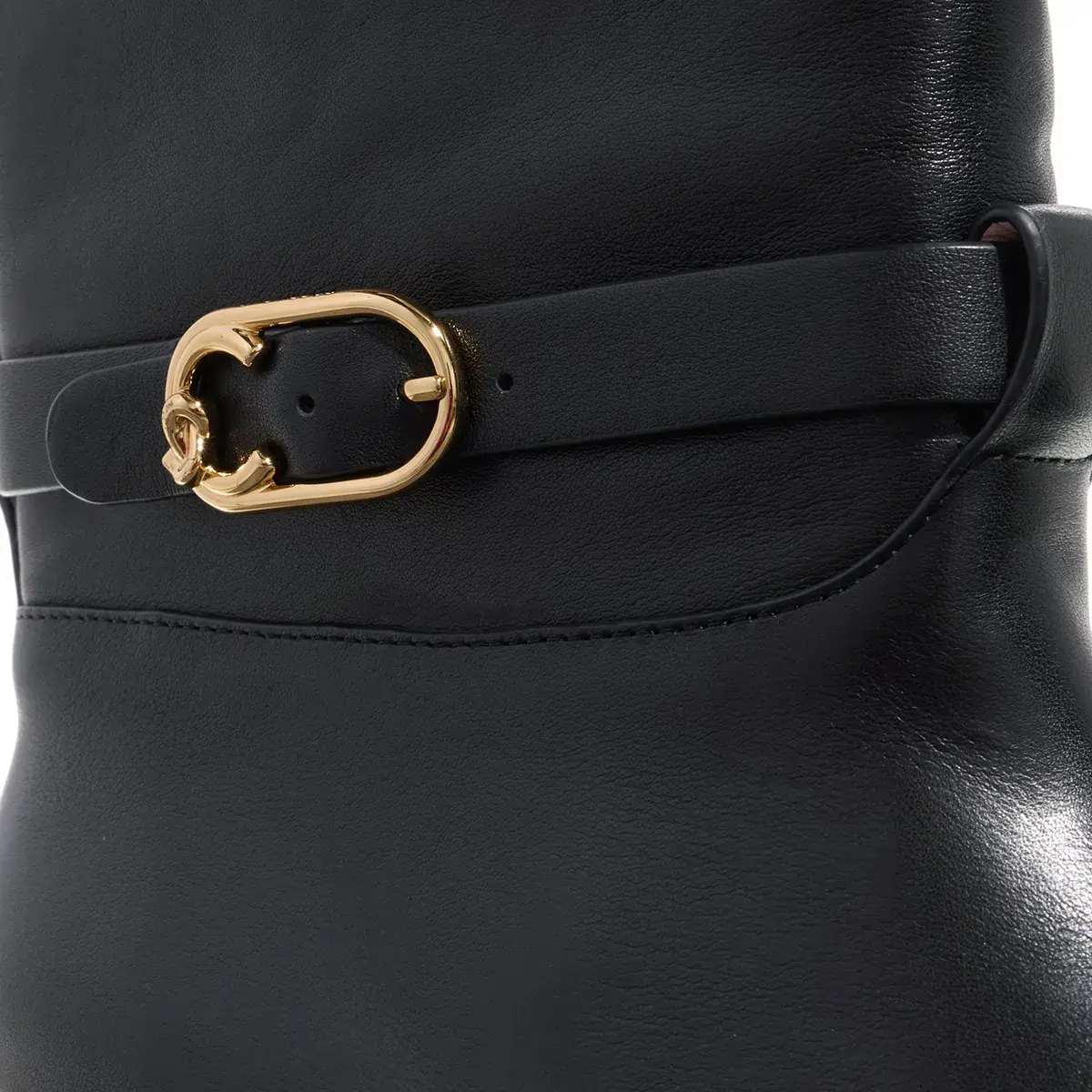 Schwarze Kniehohe Reitstiefel aus Leder