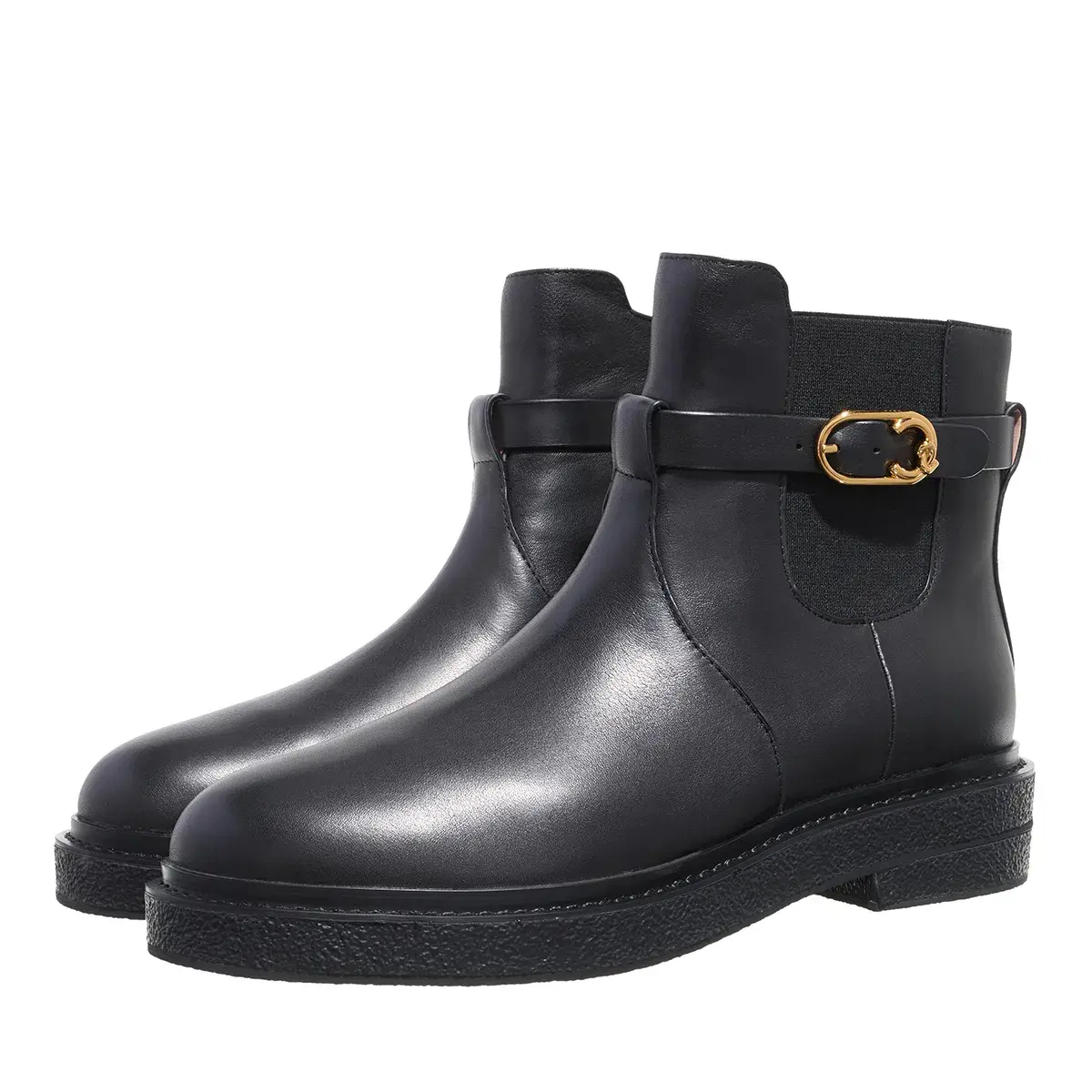Schwarze Chelsea-Stiefeletten aus Leder