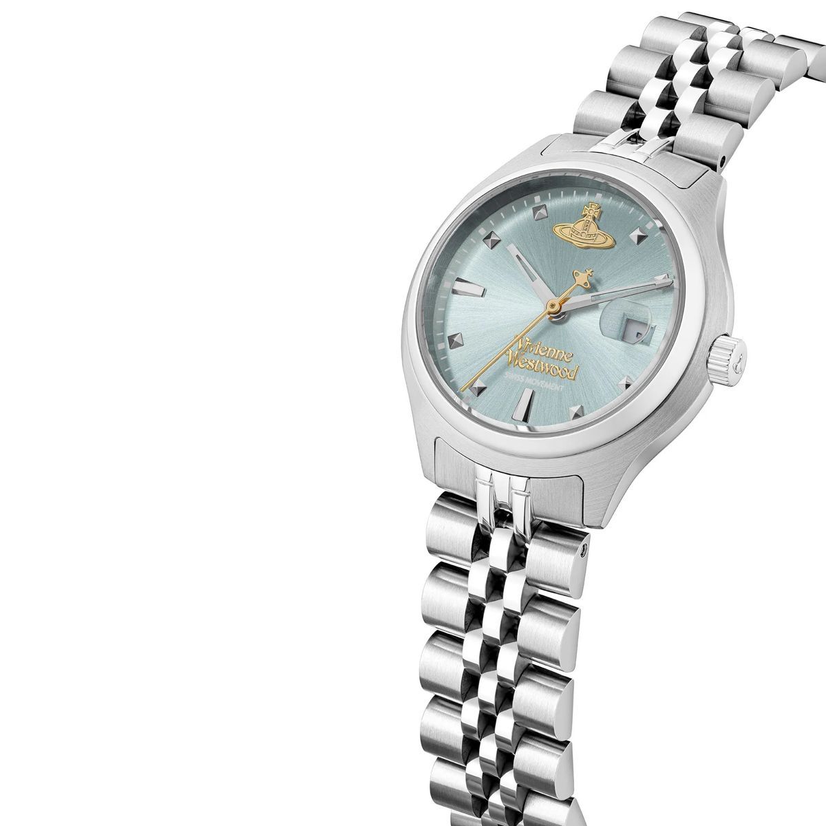 Elegante silberfarbene analoge Armbanduhr