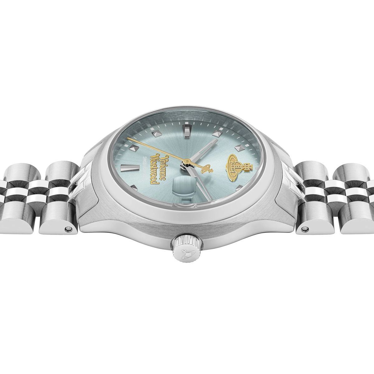 Elegante silberfarbene analoge Armbanduhr