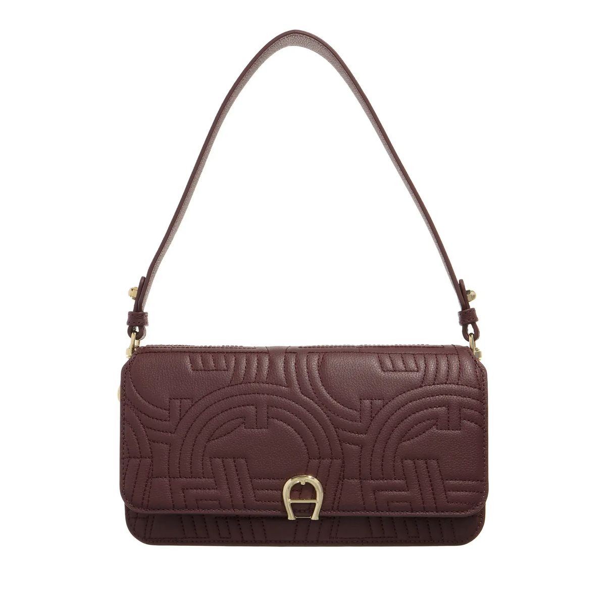 Geprägte Leder Schultertasche mit Logo