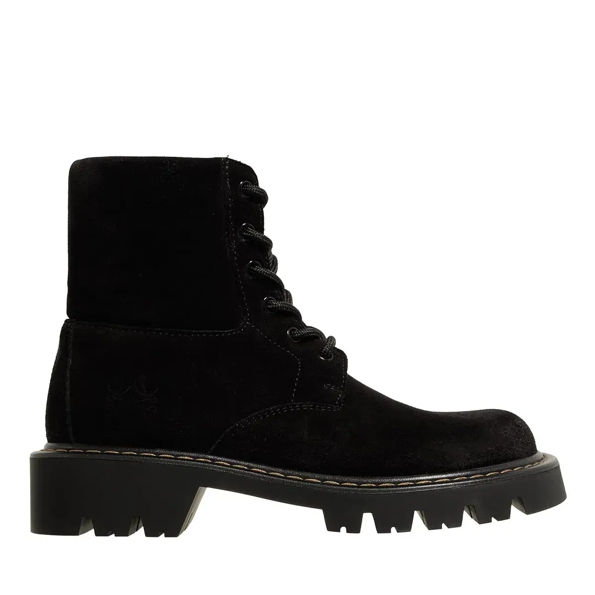 Schwarze Schnürstiefel aus Wildleder