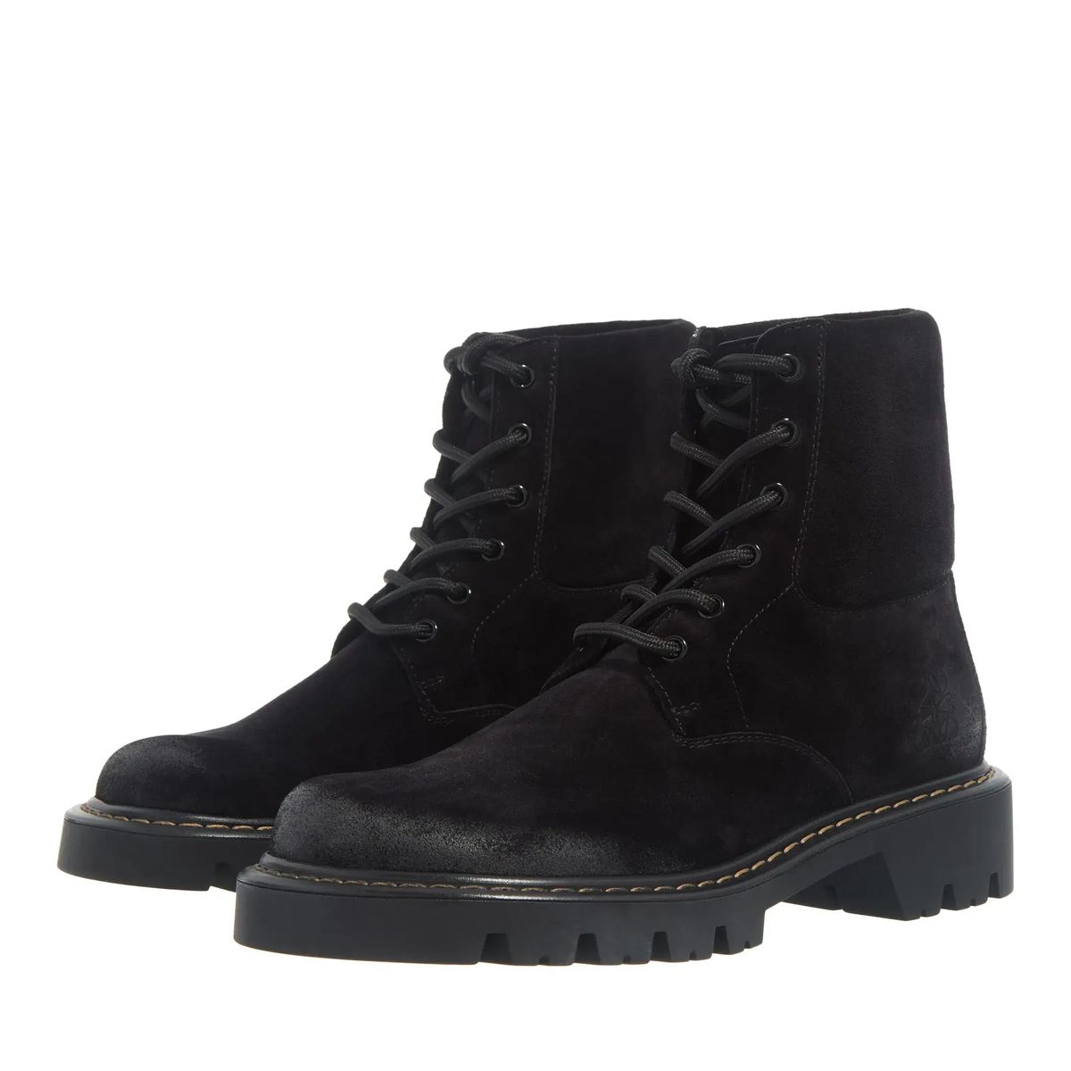 Schwarze Schnürstiefel aus Wildleder