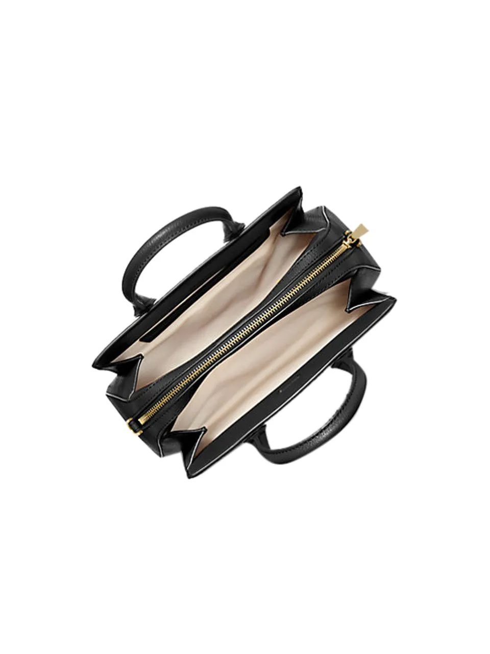 Strukturierte Leder-Satchel mit Logo-Anhänger