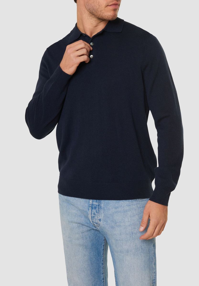 Eleganter Seide-Kaschmir Polo Pullover