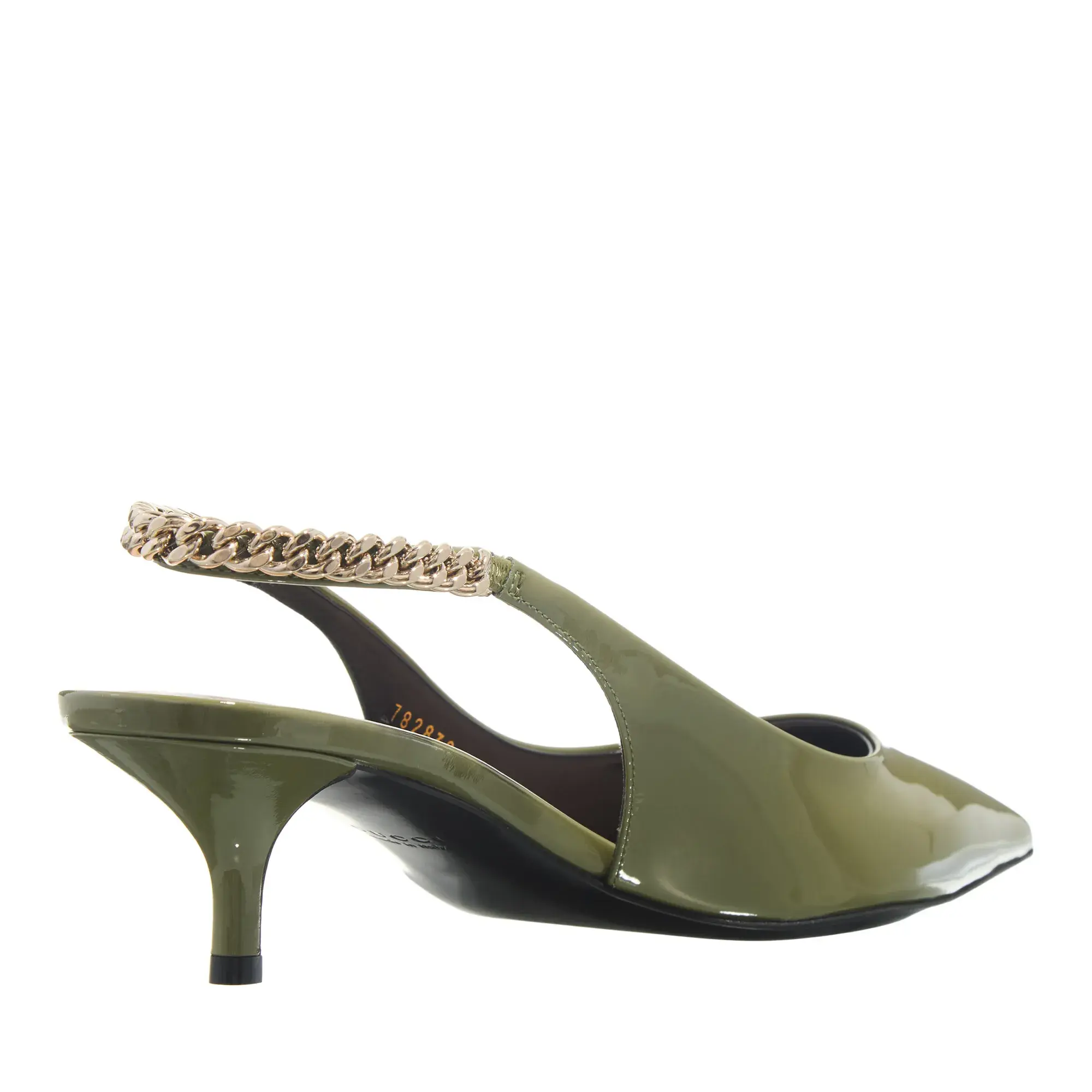 Olive Slingback Pumps mit Kitten Heel