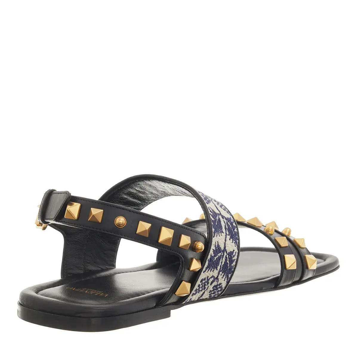 Flache Ledersandalen mit Nieten