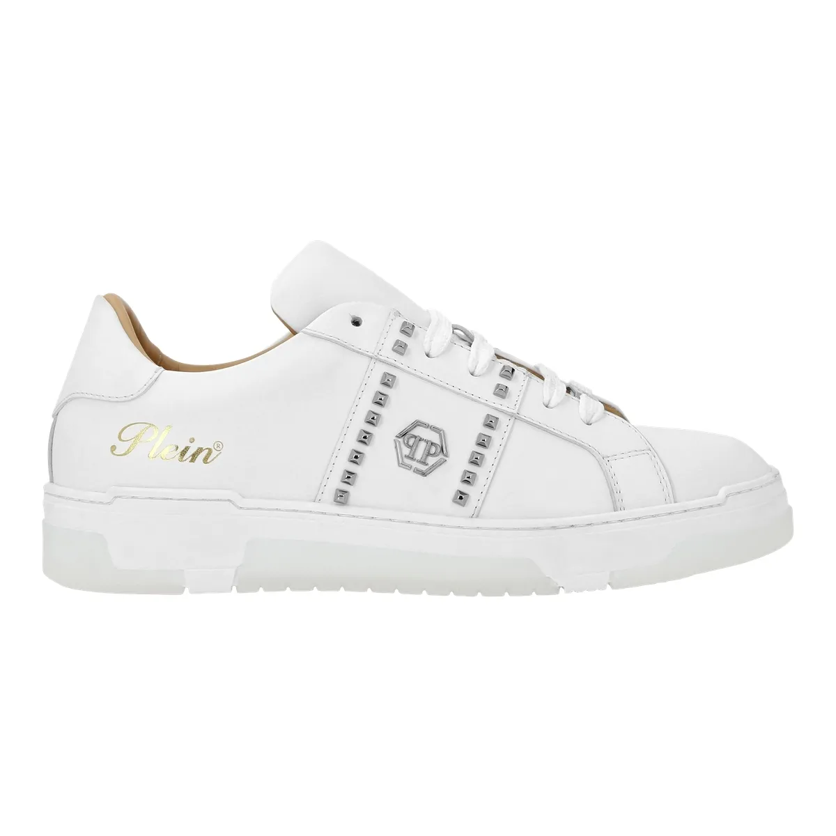 Leder-Sneaker mit Nieten