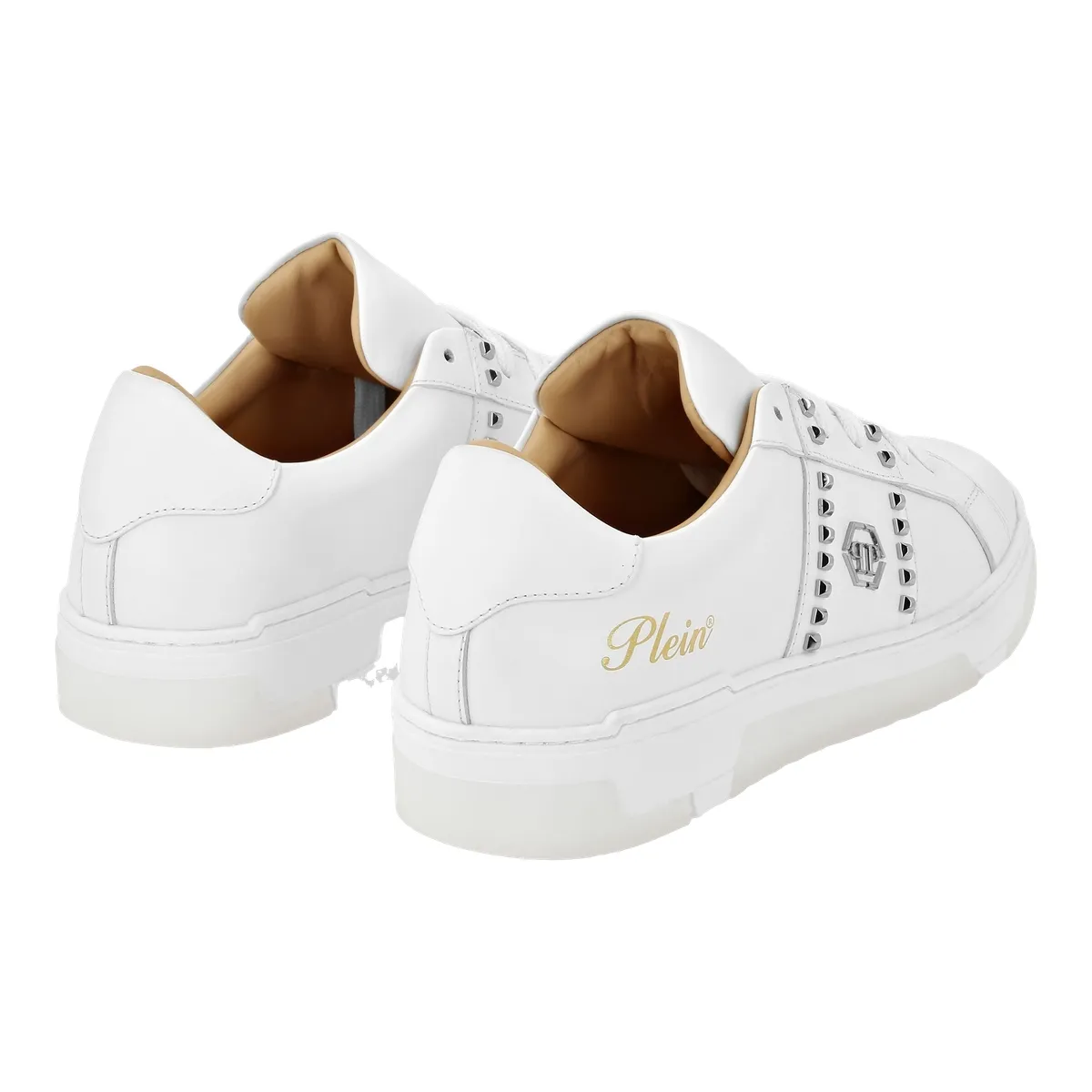 Leder-Sneaker mit Nieten
