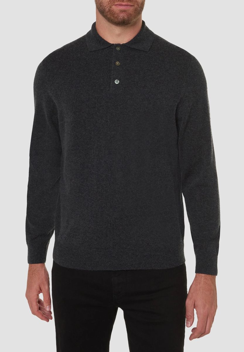 Herren Seide-Kaschmir Strickpolohemd