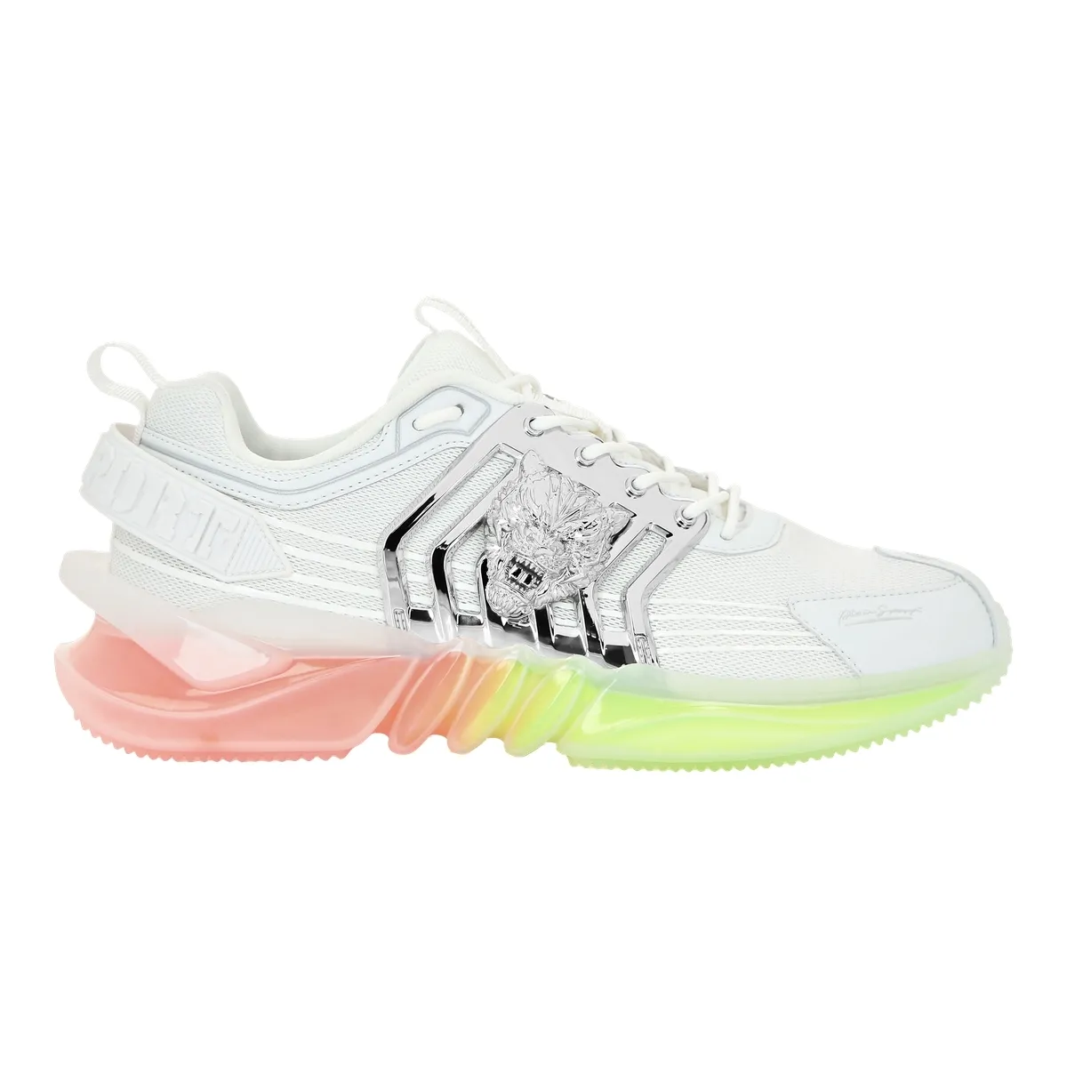 Weißer Fashion Runner Sneaker Tiger Detail