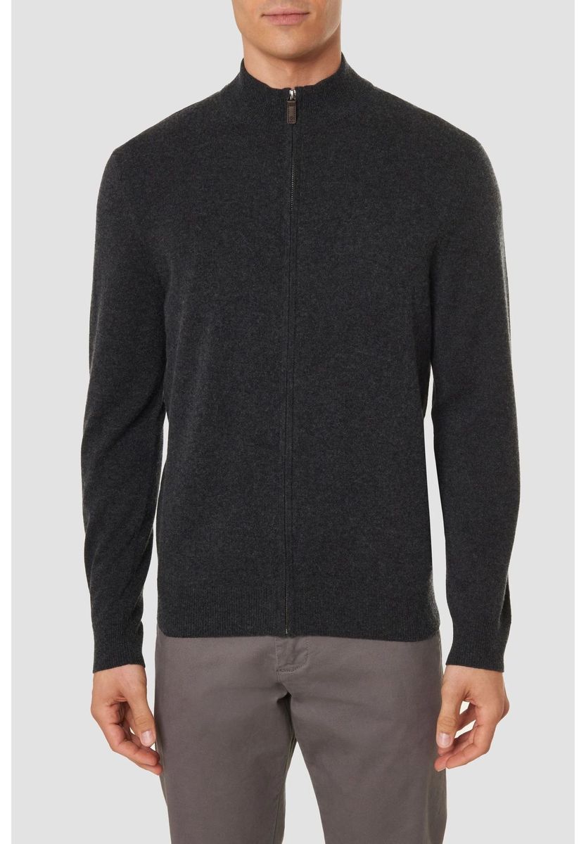 Herren Seide Kaschmir Reißverschluss Strickjacke