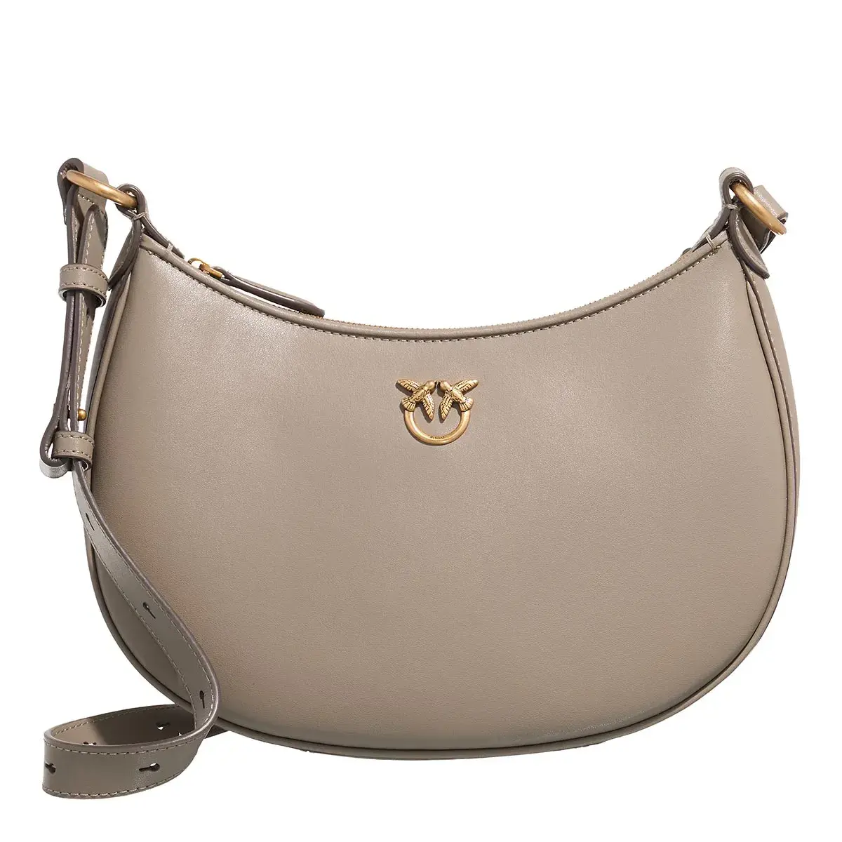 Halbmondförmige Ledertasche