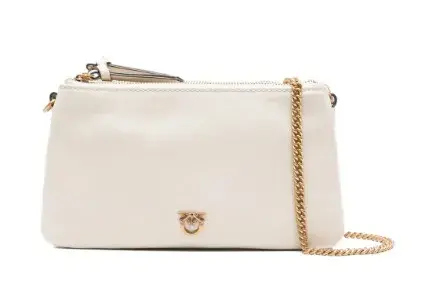 Elegante beige Leder-Umhängetasche