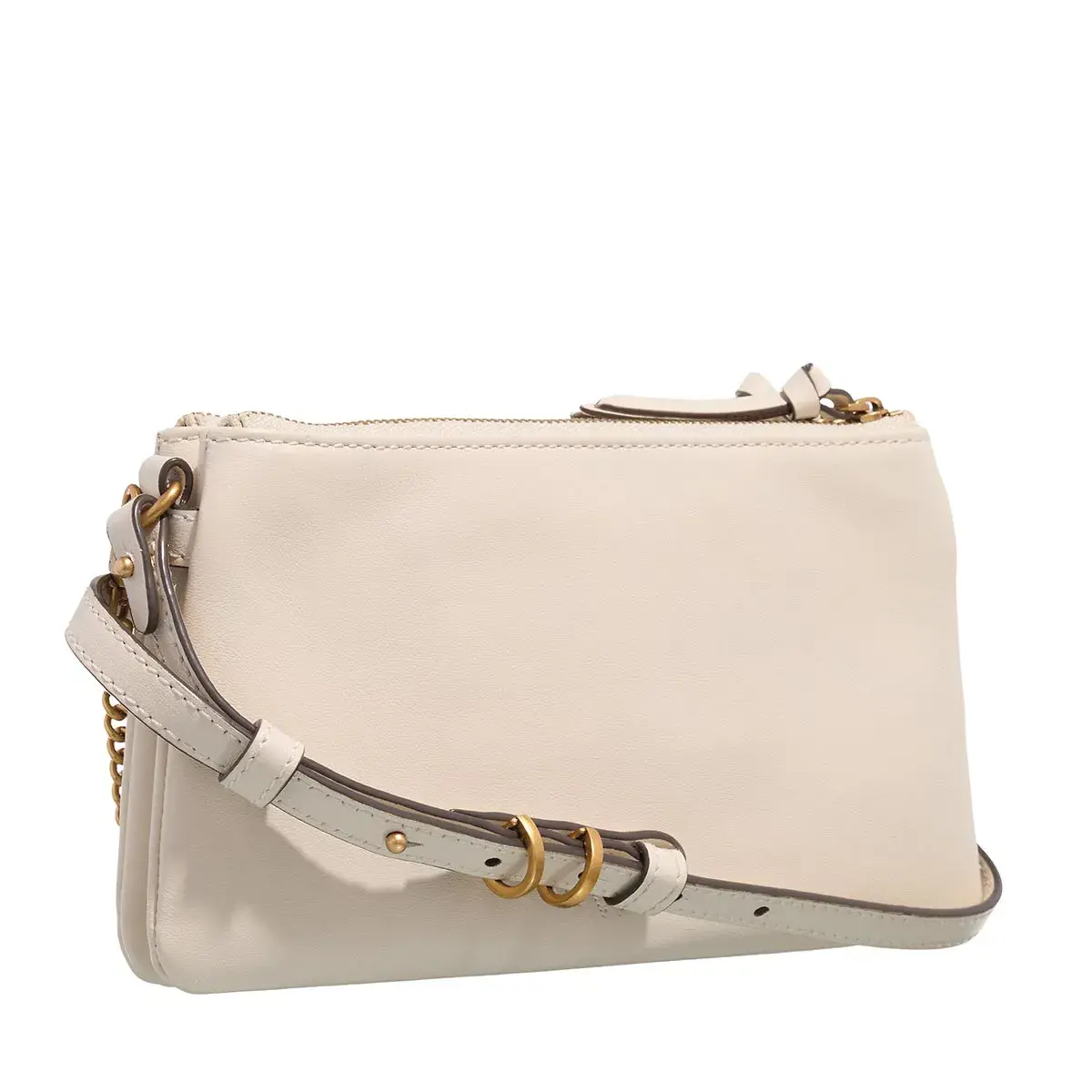 Elegante beige Leder-Umhängetasche