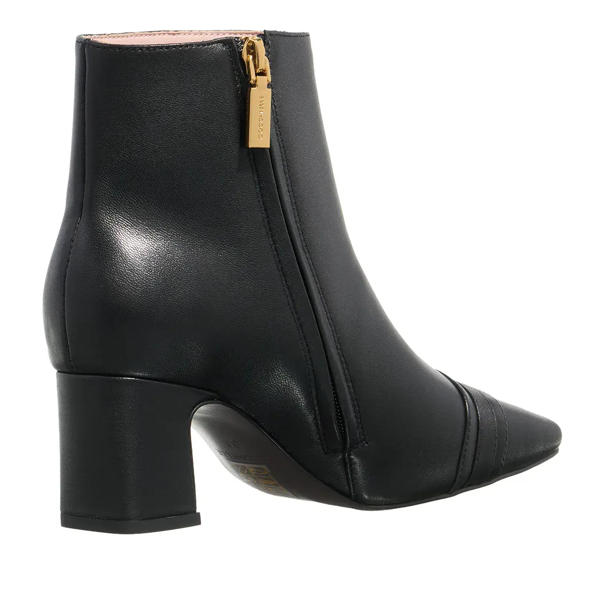 Schwarze Stiefeletten mit Absatz aus Leder