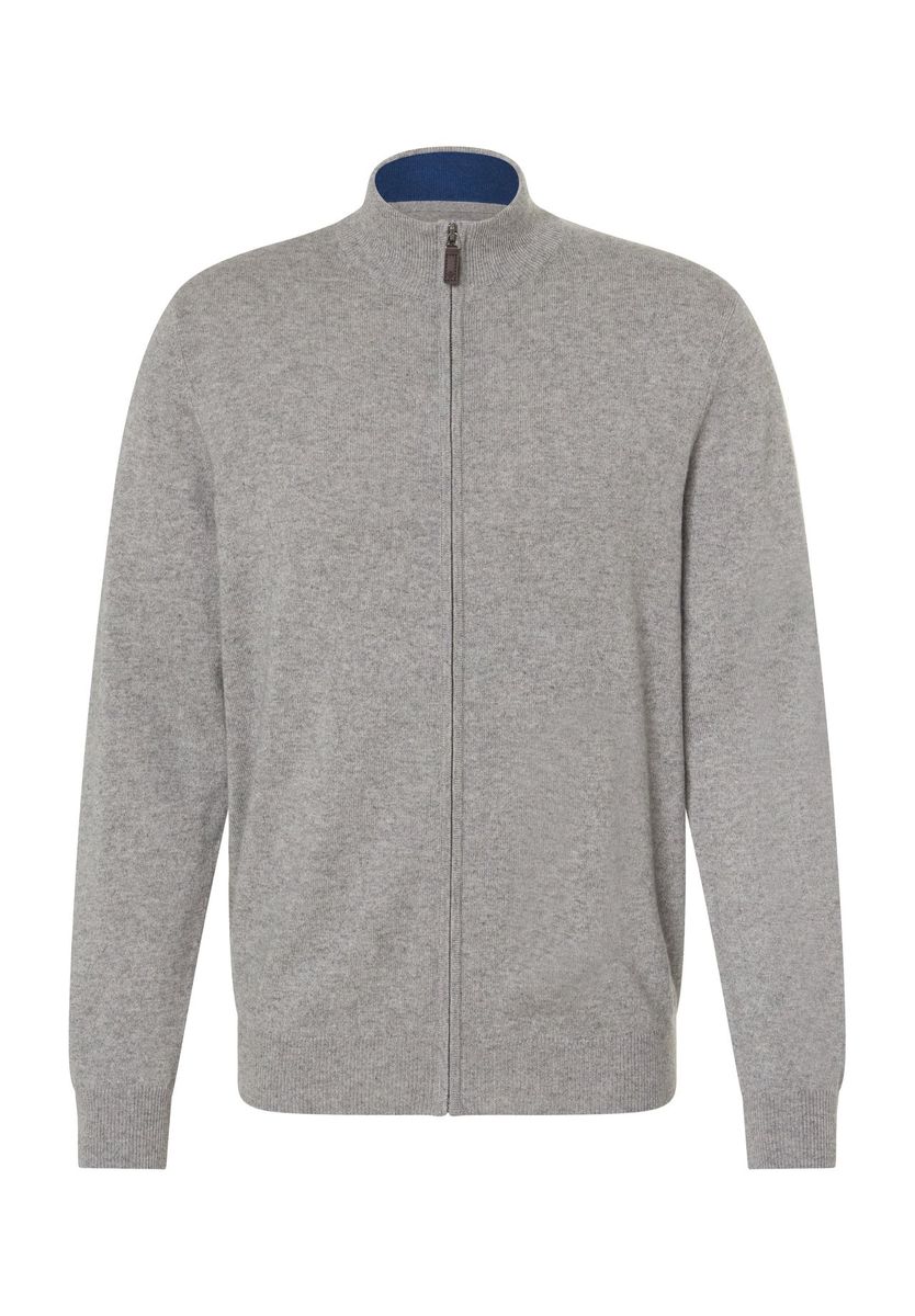 Herren Kaschmir-Mischung Strickjacke mit Reißverschluss