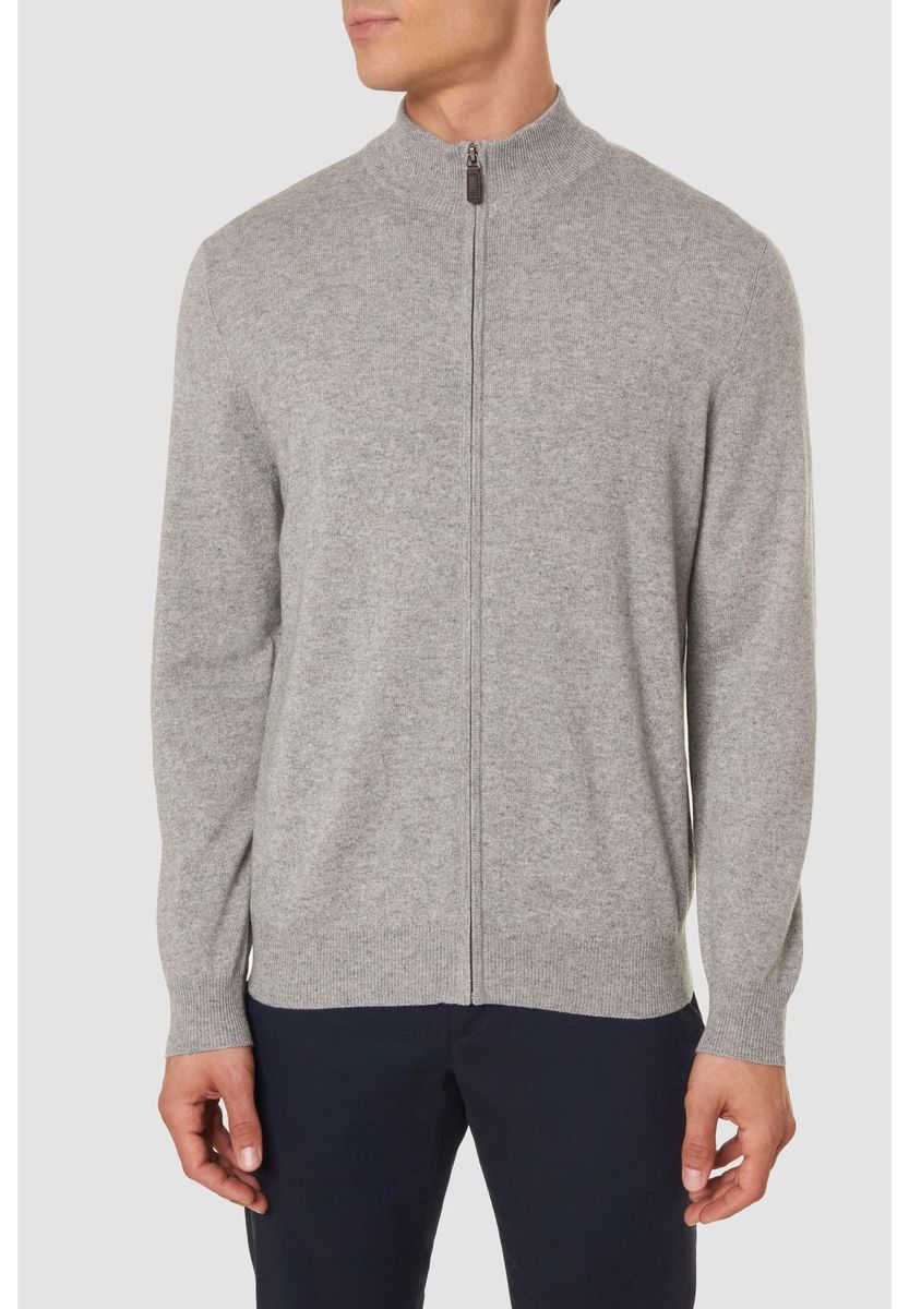 Herren Kaschmir-Mischung Strickjacke mit Reißverschluss