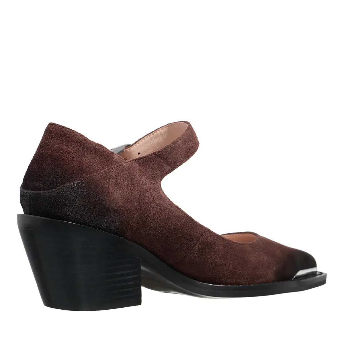 Mary Jane Pumps mit Blockabsatz aus Wildleder