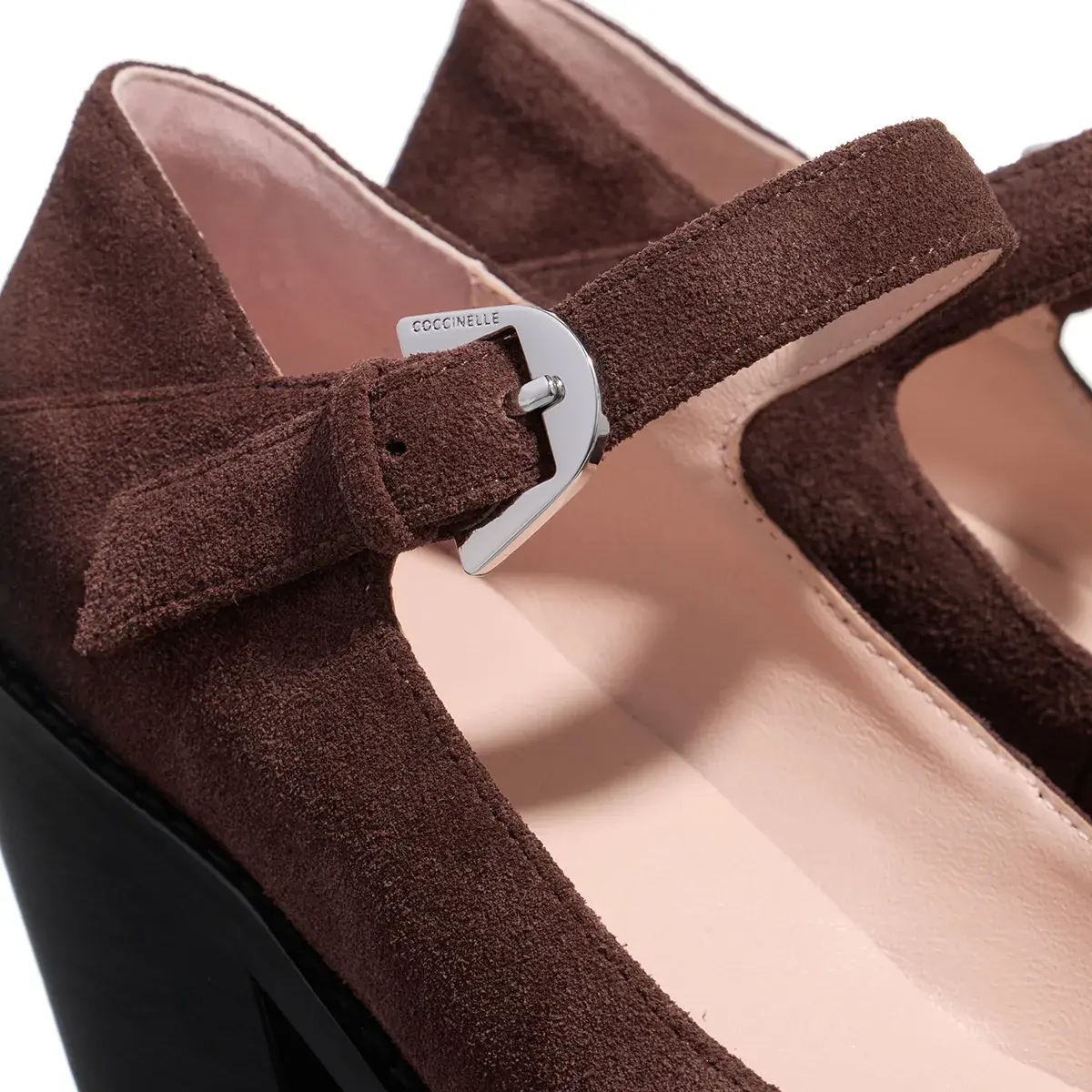 Mary Jane Pumps mit Blockabsatz aus Wildleder