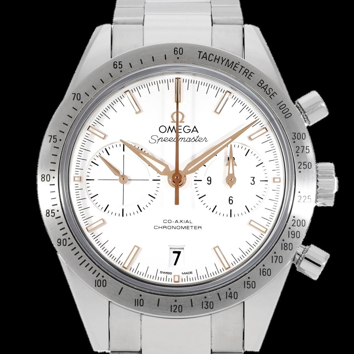 Silberne Omega Speedmaster Chronograph Uhr
