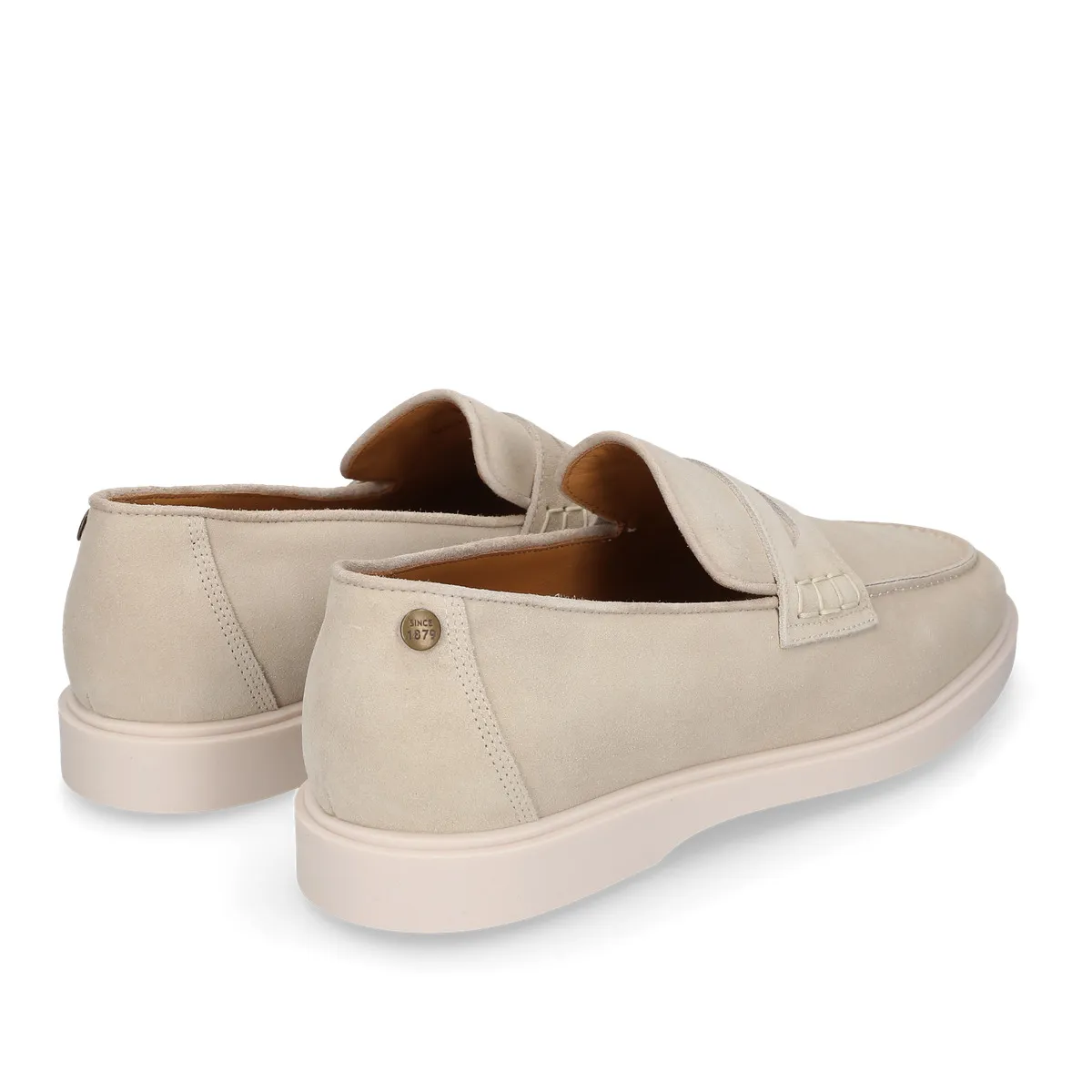 Klassischer beiger Wildleder Penny Loafer