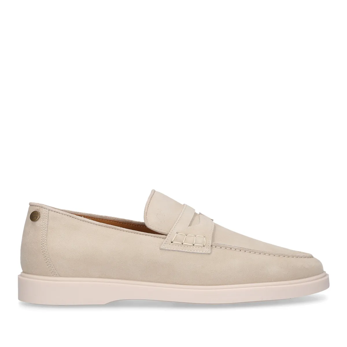 Klassischer beiger Wildleder Penny Loafer