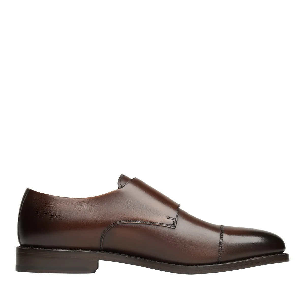 Braune Leder Doppel-Mönch Schnallenschuhe