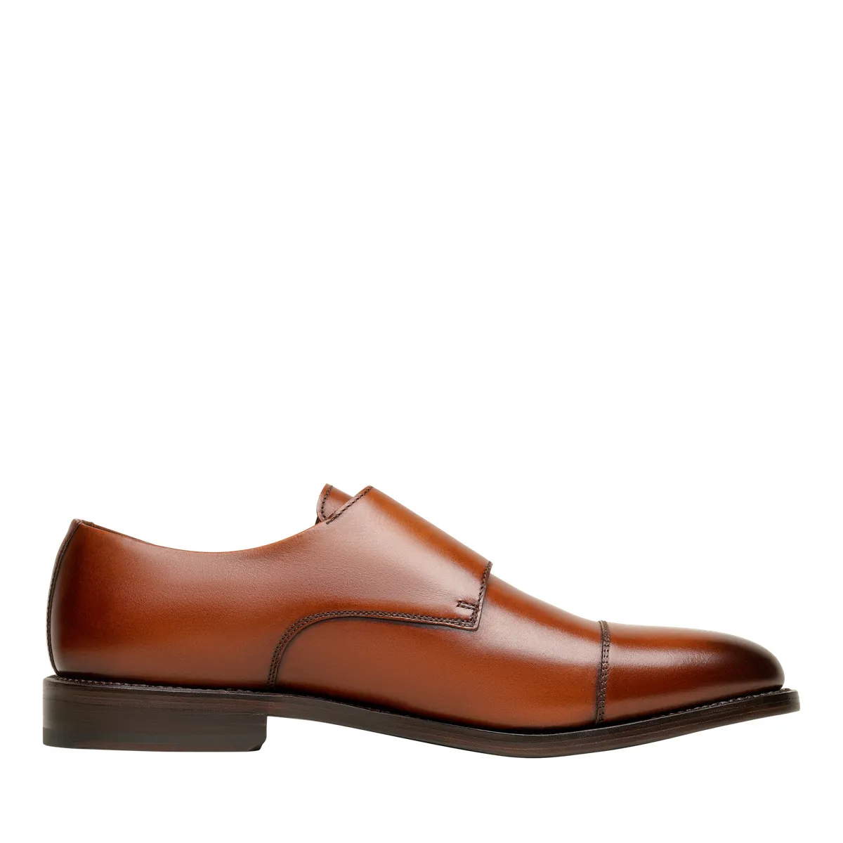 Klassische braune Leder Monk Strap Schuhe