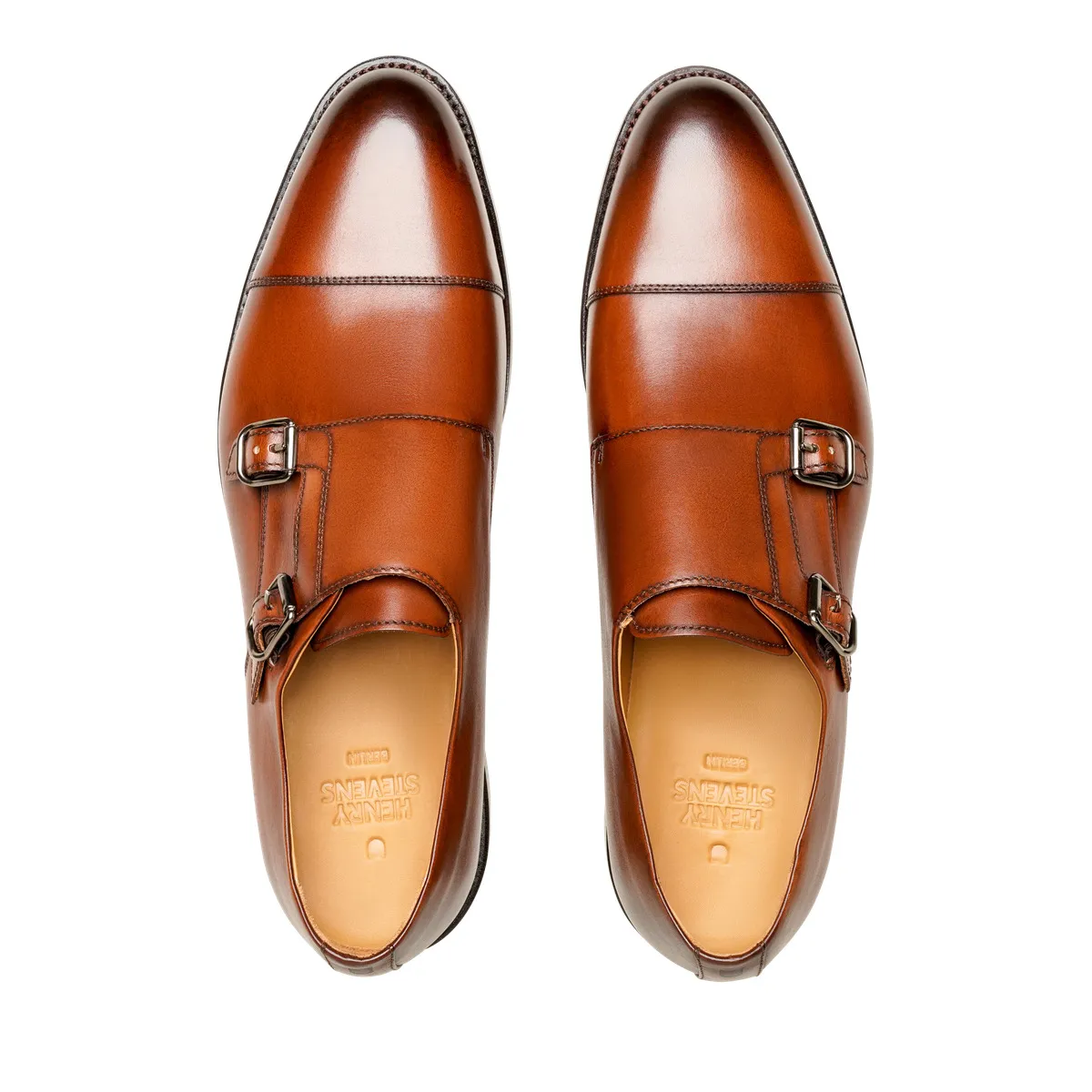Klassische braune Leder Monk Strap Schuhe