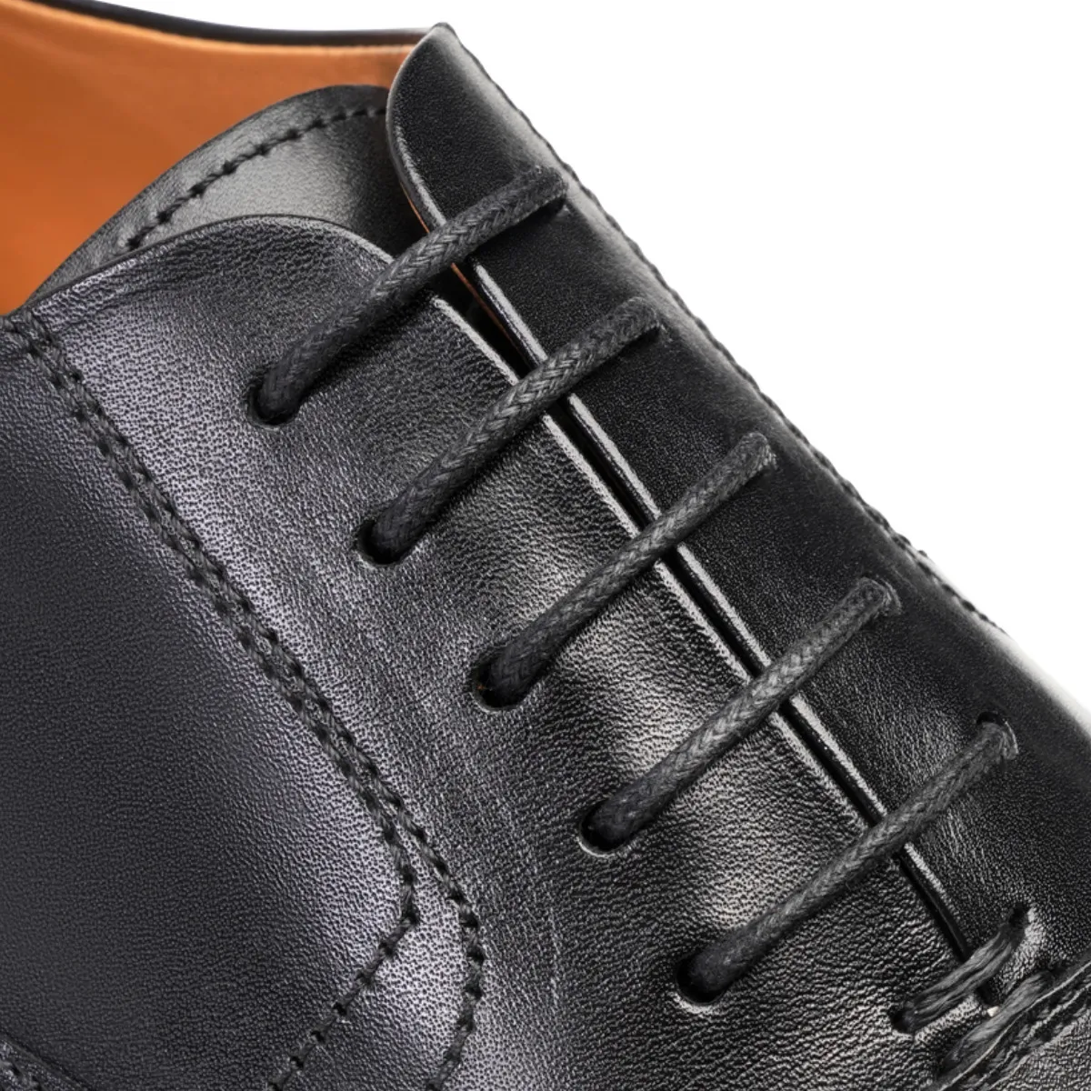 Klassischer schwarzer Captoe Oxford Herrenschuh