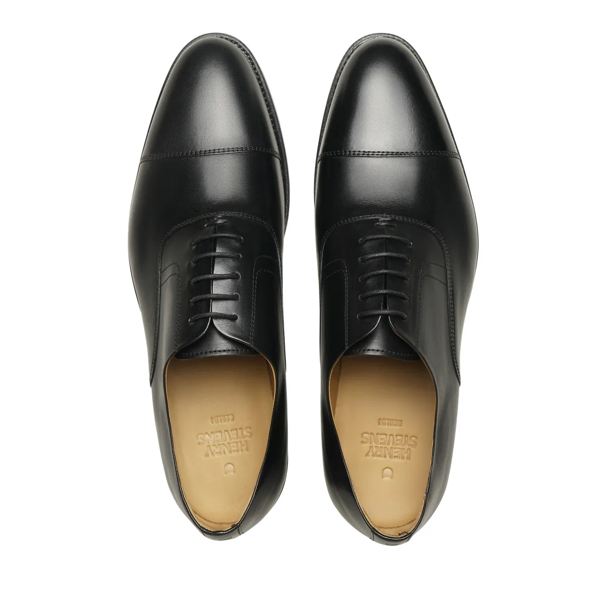 Klassischer schwarzer Captoe Oxford Herrenschuh