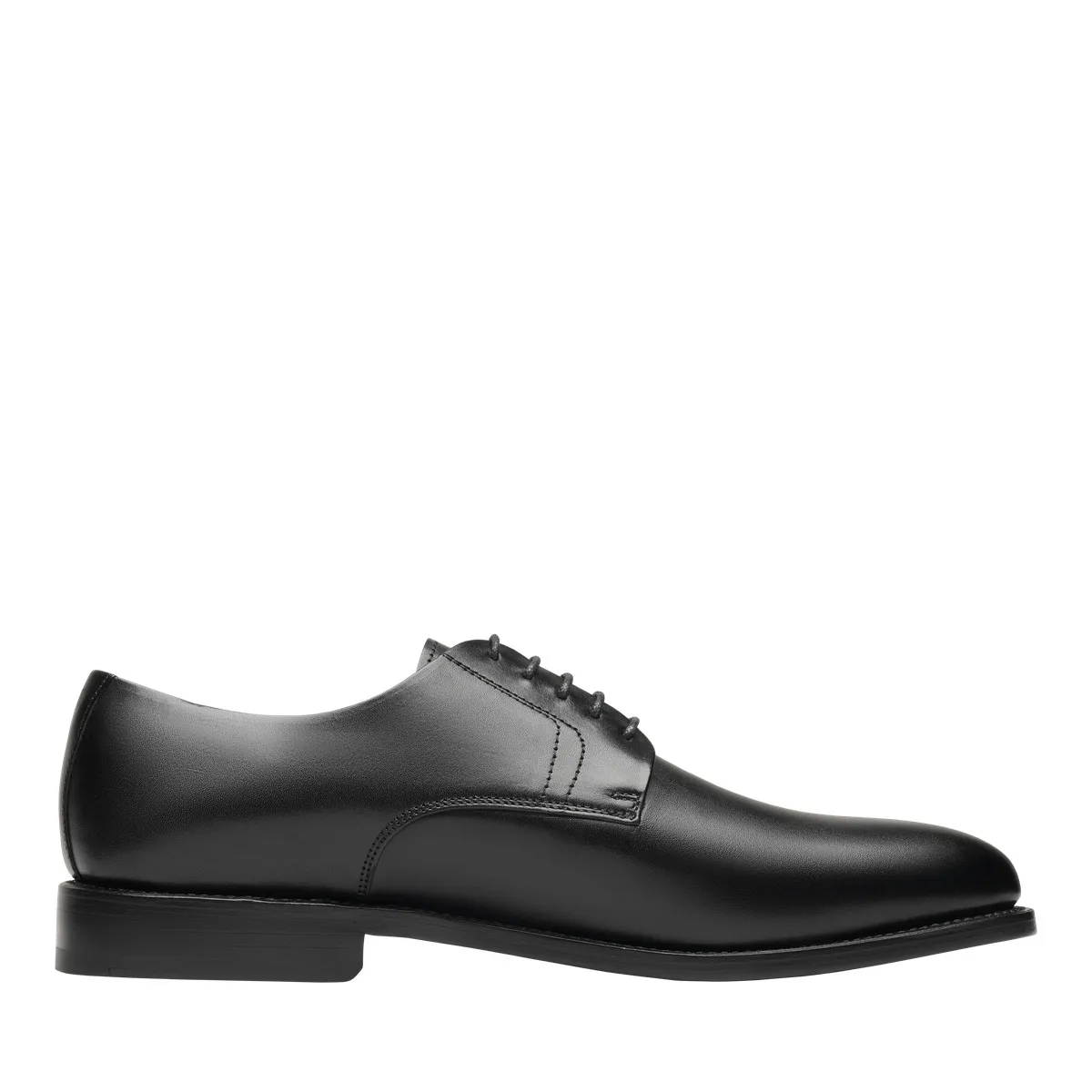 Klassischer schwarzer Plain Derby Schnürschuh