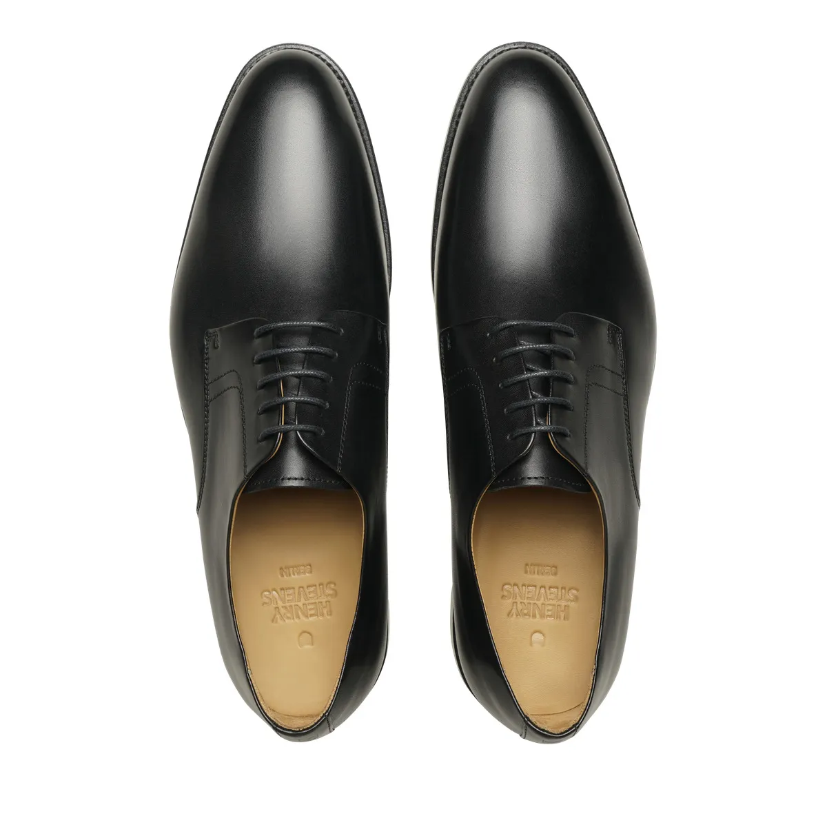 Klassischer schwarzer Plain Derby Schnürschuh