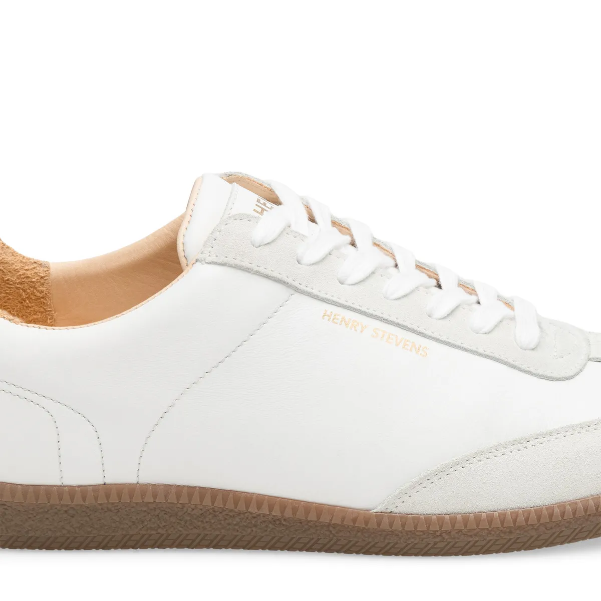 Weißer Leder Low-Top Sneaker