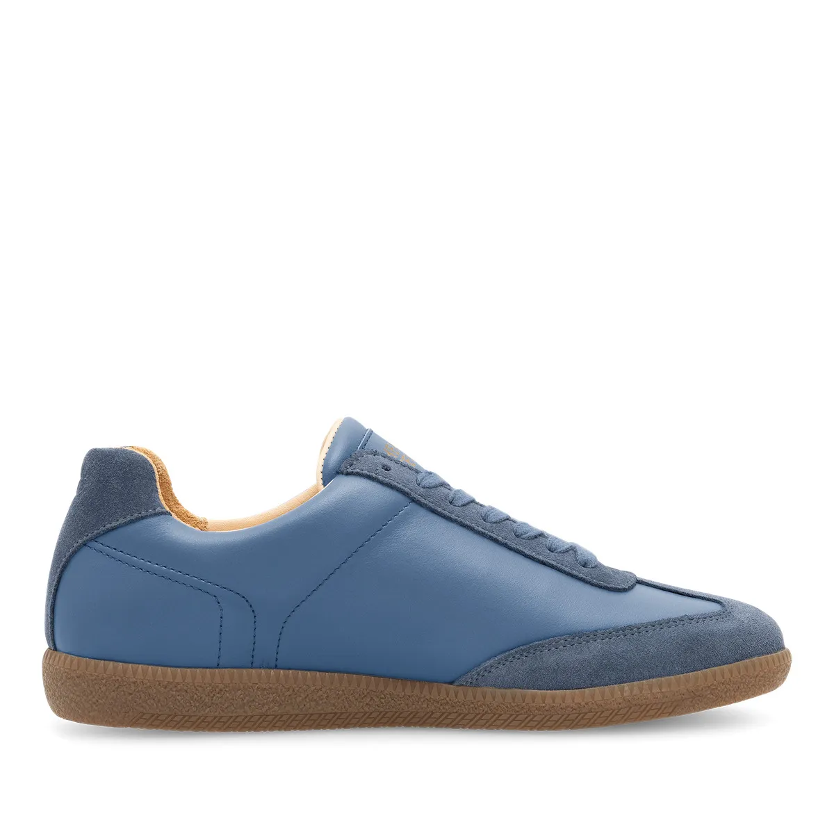 Blaue Leder Low-Top Sneaker