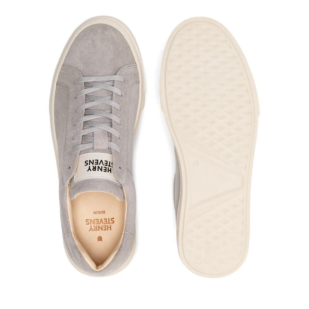 Grauer Wildleder Low-Top Court Sneaker